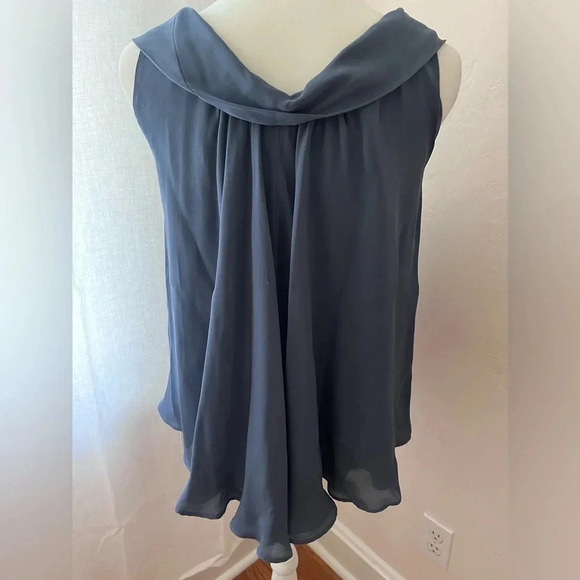 L’Agence Christy Blue Slate Silk Sleevelss Top Cowl Style Neck Women Size XS - Picture 6 of 9
